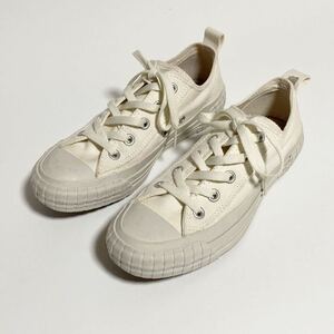 CONVERSE ☆ 定番 キャンバス スニーカー 白 ホワイト ソール × ライトグレー 23.5cm アメカジ スポーツ ストリート コンバース■SFW12