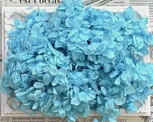  preserved flower pillar mid a hydrangea 20g rom and rear (before and after) aqua blue 