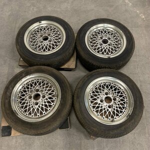 HAYASHI RACING BEST ハヤシレーシング ホイール&ラジアルタイヤ 4本セット 6.5x15 PCD114.3 4穴 OFF+27○ジャンク品