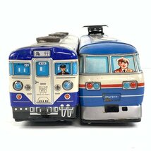 イチコー 特急スカイライナー & JR 111系 急行電車 ブリキ電車 2台＊ジャンク品_画像2