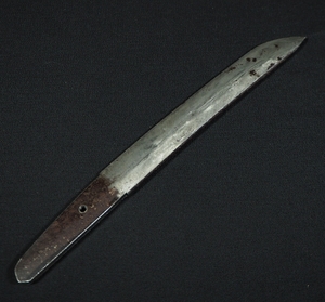 日本刀 刀身 刃長14.9cm 玉鋼 小刀 切出し 研ぎ練習 ナイフ製作材料 合法品