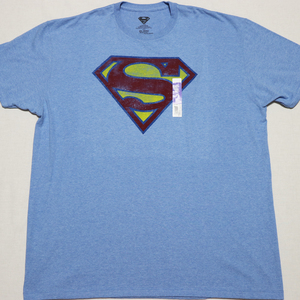 新品アメリカ正規品のSUPERMAN スーパーマン ＳマークプリントＴシャツ 杢SAX 2XL