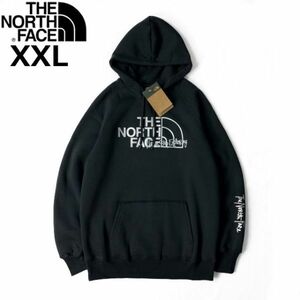 1円～!売切!【正規新品】THE NORTH FACE◆W GRAPHIC INJECTION HOODIE パーカー US限定 メタリックシルバー 男女兼用(XXL)黒 181130-23