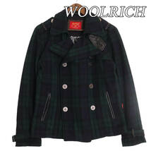 WOOLRICH ウールリッチ メタル マリンボタン チェック Pコート M 長袖 ピーコート_画像1