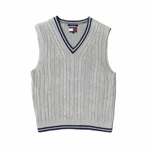 90s TOMMY HILFIGER チルデンニット　ラインニット　ベスト　トミーヒルフィガー