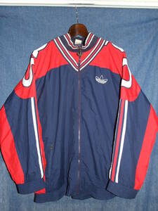 OLD!adidas/アディダス*ナイロンジャケット*size XL*ヴィンテージトラックジャケット*80's90'sスポーツレトロ