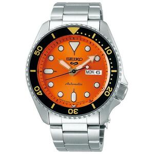 SEIKO セイコー5スポーツ メカニカル 自動巻き オレンジ デイデイト人気モデル メンズ腕時計SBSA009 新品 未使用 国内正規品タグ付き