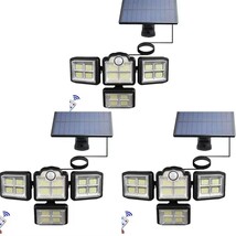 ４面灯式 高輝度 太陽光発電 LEDセンサーライト LED ソーラーライト 防水 防犯ライト リモコン付き 屋外照明 壁掛け可能 投光　太陽発電_画像1