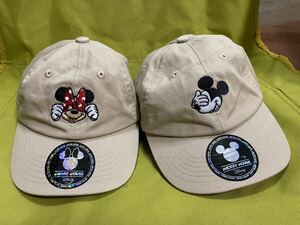 Disneyディズニー　ミッキーマウス　ミニーマウスのキッズキャップ２個セット　1円スタート　送料無料