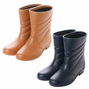 [2 pairs set ] lady's waterproof protection against cold boots S size ( 22.0 - 22.5 cm) navy x1 Brown x1 protection against cold shoes rain shoes boots women's shoes af_16603