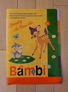  Bambi clear file A4 Disney Bambi Disney 5 pocket several pocket many pocket Sunstar stationery clear folder - deer deer DC 5P