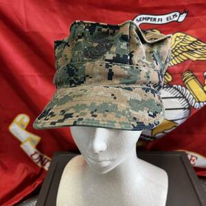 米軍海兵隊　放出品USMC ウッドランドマーパット キャップ キャンプ アウトドア おしゃれ　サバゲ　LARGE (INV ST65)