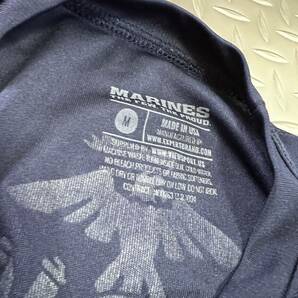 US 米軍放出品 Tシャツ US MARINES MEDIUMランニング スポーツ ネイビーブルー (INV WX73)の画像3