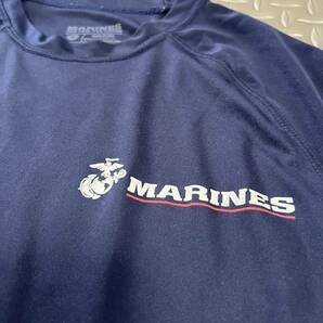 US 米軍放出品 Tシャツ US MARINES MEDIUMランニング スポーツ ネイビーブルー (INV WX73)の画像2