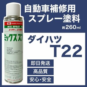 ダイハツT22 スプレー塗料 約260ml ライトローズマイカＭ ミラ 脱脂剤付き 補修 タッチアップ T22