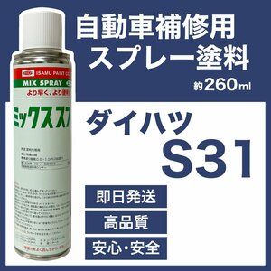 ダイハツS31 スプレー塗料 約260ml ファインシルバーM ハイゼット 脱脂剤付き 補修 タッチアップ S31