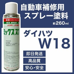 ダイハツW18 スプレー塗料 約260ml パールホワイトII オプティ 上塗り色下塗り色2本セット オプティ 脱脂剤付き 補修 W18