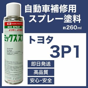 トヨタ3P1 スプレー塗料 約260ml レッドマイカメタリック 脱脂剤付き 補修 タッチアップ 3P1