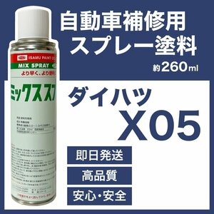 ダイハツX05 スプレー塗料 約260ml ブラックマイカ ネイキッド 脱脂剤付き 補修 タッチアップ X05