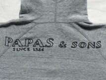 papas パパス papas＆sons　ヘンリーネックプルオーバーパーカー　papas＆sons刺繍　トレーナー_画像5