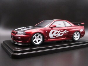 【完成品(ケース付き)】アオシマ 1/32 ザ・スナップキットシリーズ ニッサン R34スカイライン GT-R カスタムホイール