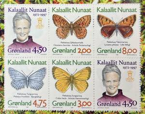 グリーンランド 1997年発行 蝶 切手帳 未使用 NH