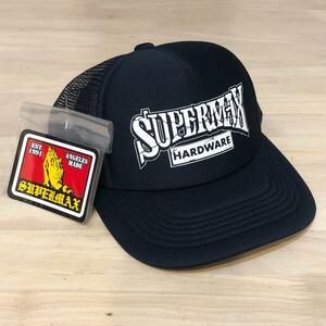 ◎SUPERMAX HARDWARE スーパーマックス ステッカー付! トラッカー ネイビーキャップ ロサンゼルス hardcore Streetbrand チカーノ Lowrider