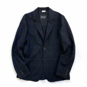 COMME DES GARONS HOMME DEUX コムデギャルソン オム ドゥ モヘヤブレンド テーラードジャケット チェック S ブラックウォッチ 本切羽