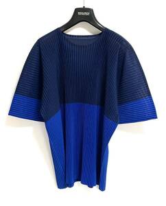 HOMME PLISSE ISSEY MIYAKE バイカラー デザイン カットソー メッシュ 3 半袖 オムプリッセイッセ イミヤケ シャツ トップス