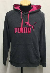 #76_0021 【ジャンク品】 [PUMA] プルオーバーパーカー メンズ Lサイズ チャコールグレー