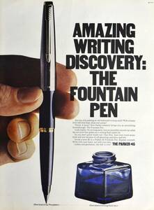 稀少・広告！1967年パーカー万年筆広告/Parker 45 Pen/文房具/P