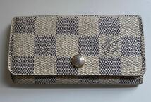 B3J095◆ ルイ ヴィトン LOUIS VUITTON ダミエ アズール ミュルティクレ4 4連キーケース_画像1