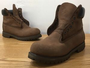 D3K001◆ ティンバーランド Timberland ヌバック ブラウン ウォータープルーフ ワークブーツ レースアップブーツ 27cm M 10061