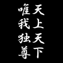 カッティングステッカー「天上天下唯我独尊」縦14cm◆車 トラック 仏教 釈迦 シャカ 漢字 かっこいい ヤンキー 特攻 熟語 神様_画像1