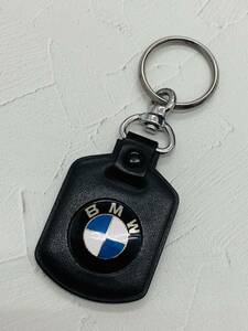 3★現状品★BMW純正 BMWキーホルダー レザーキーホルダー 本革 黒 ブラック★