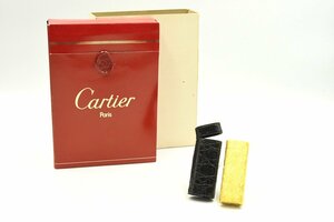 喫煙具 Cartier カルティエ ガスライター オーバル 楕円 PLAQUE OR G 20μ 箱 革ケース 20782147