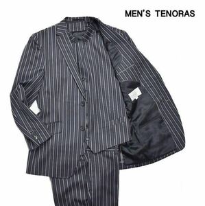 MEN'S TENORAS メンズティノラス ストライプ スリーピース スーツ セットアップ グレー Lサイズ