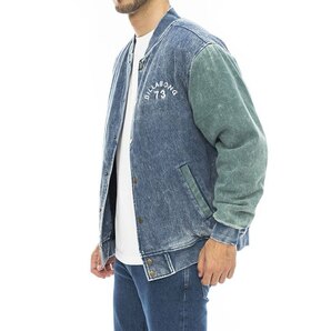 【SALE】★送料無料★2023秋冬 新品【BILLABONG/ビラボン】【WAVE WASHED】 DENIM STADIUM JACKET ジャケット BGR メンズXL BD012-766の画像3