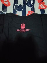 激レア　未使用品　A BATHING APE ONE PIECE　ルフィ　コラボTシャツ　Mサイズ　黒_画像5