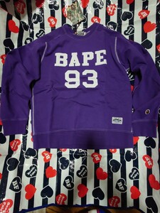 未使用品　A BATHING APE　スウェット　メンズ　Mサイズ　パープル