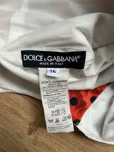 ドルチェアンドガッバーナ DOLCE&GABBANA サイズ36 S 白 レッド レディース ロング 花柄 ドット柄 花柄ワンピース_画像5