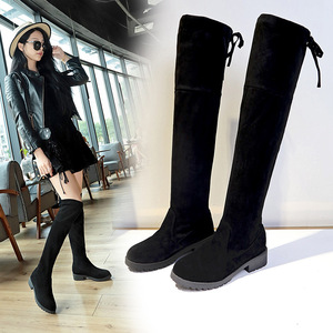  beautiful legs boots knee high boots autumn winter large size have lady's long height jockey boots low heel put on footwear ... pain . not 22.5~25.0