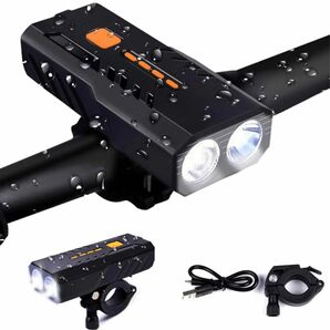 自転車 ライト LED 3000mAh大容量 1200ルーメン LEDヘッドライト USB充電式 防水 高輝度IP65防水 