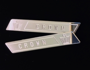 210系　21系　21　210　クラウン CROWN　ピラー　Bピラーエンブレム　リアガラスエンブレム（汎用）　鏡面施工　3枚セット 未使用　