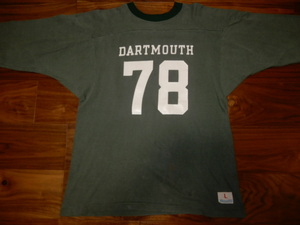 70s Champion FOOTBALL T【 ダートマス 】両面 L フットボール DARTMOUTH ビンテージ オリジナル (検 501XX 506XX チャンピオン リーバイス