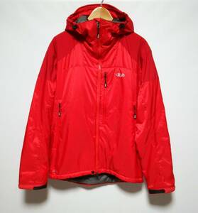 ほぼ未使用 Rab Generator Alpine Jacket ラブ ジェネレーターアルパインジャケット パフジャケット フーディ ビレイパーカ 赤 メンズL