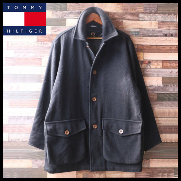 【USED】 トミーフィルフィガー TOMMY HILFIGER メンズ ジャケット コート M (L相当) ブラック ☆送料無料☆