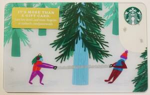 北米スターバックスカード2018ホリデー限定 クリスマスツリー ハンティング 雪山 クリスマス アメリカUSA海外スタバカード