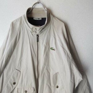 ○希少 80s CHEMISE LACOSTE ラコステ◆スイングトップ ジャケット ワンポイントロゴ 80年代 ヴィンテージ◆メンズ 薄ベージュ サイズ3