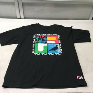 送料無料★FILA フィラ★半袖Tシャツ　トップス★メンズ　Lサイズ★ブラック　黒#51106sjj21